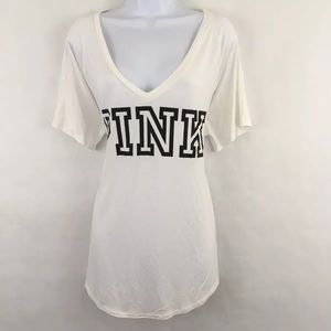 PINK Victoria’s Secret Short Sleeve Logo Tee White